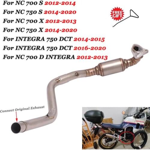 Motorcycle Exhaust System Pipe Escape Slip On For Honda NC700 NC700X NC700S DCT 2012 - 2020 Front Link Pipe Without Muffler