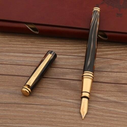 High Quality Brand Old Style UKDEMON 2031 Hippocampus Fountain Pen Brown Stationery Office School Supplies New
