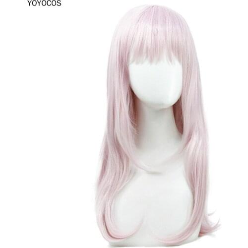 YOYOCOS Kaguya-sama Love Is War Chika Fujiwara Cosplay Wig Anime Cos Party Wig Pink+Curly Hair+ High Temperature Resistance
