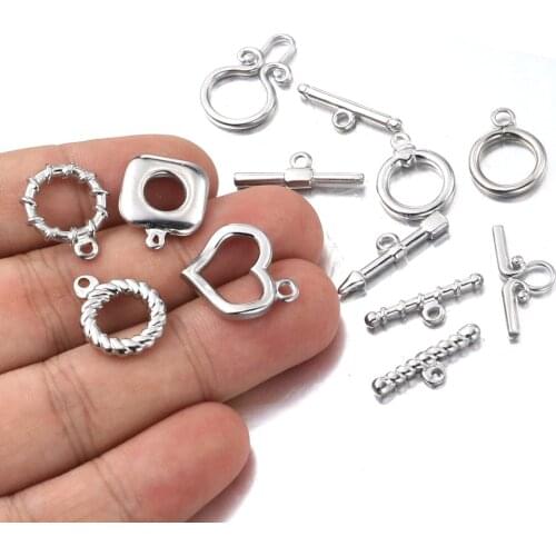 2 set High Quality Stainless Steel Cast Metal OT Clasps Connectors for DIY Bracelet Necklace Jewelry Findings Making Accessories