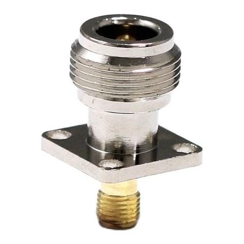 1PC N Female Jack to SMA Female Jack RF Coax Adapter convertor 4-hole panel mount Goldplated NEW wholesale