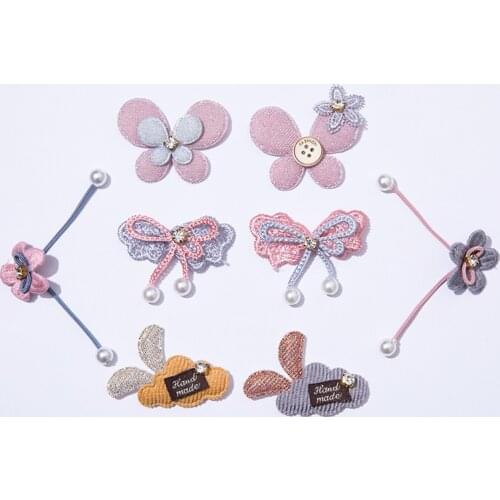 10Pcs/Lot Cartoon Butterfly Crown Appliques For Children Headwear Hair Clip Accessories And Garment Decoration Patches
