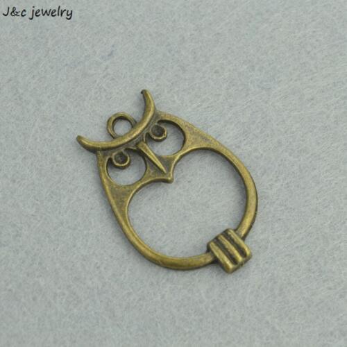 10pcs Metal Charms Antique Bronze owl Charms Pendant Jewelry Making Bracelet Necklace DIY 35*23mm D114