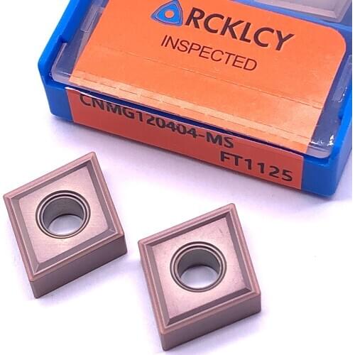 10pcs RCKLCY Carbide Insert CNMG120404 MS FT1125 Lathe Cutter Tool Turning Insert For Stainless Steel High Quality Machining