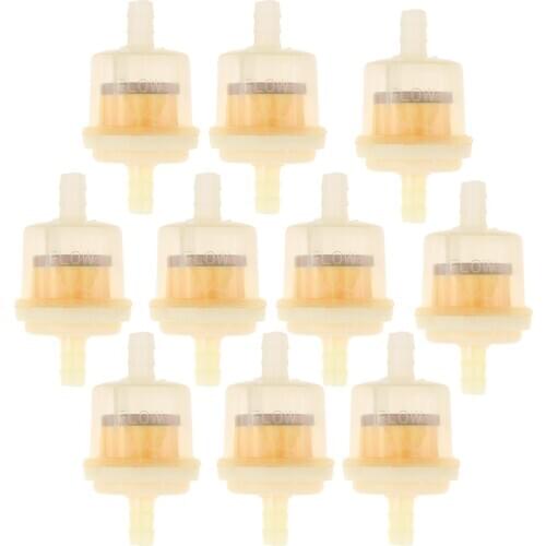 10 x Plastic 1/4'' Universal Motorcycle Small Engine Inline Gas Fuel Filters