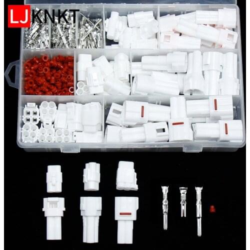 30/15set 2 3 4Pin Automobile Motorcycle Electrical connector Sealed auto wire Male Female Terminals plug kit