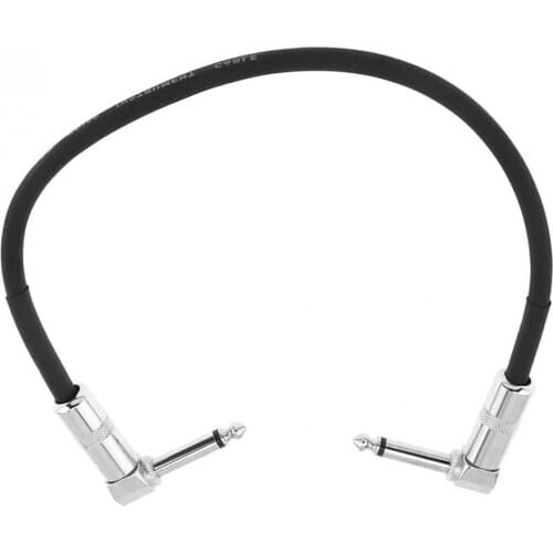 30cm / 11.8 inch Guitar Effect Pedal Instrument Patch Cable with 1/4 Inch 6.35mm Silver Right Right Angle Plug