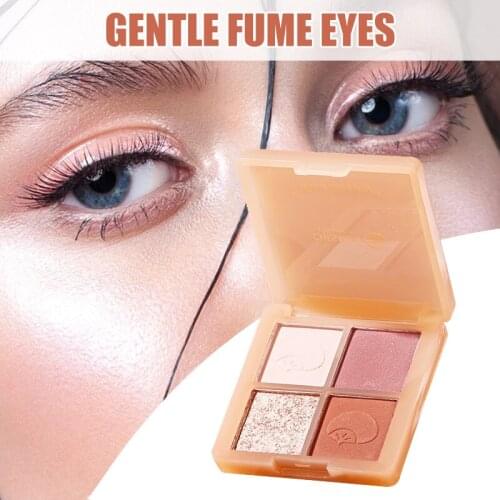 4 Colors Eyeshadow Palette Highlight Shimmering Naturally Long Lasting No Smudging Eye Shadow Cosmetics Makeup Shadows Eyeshadow