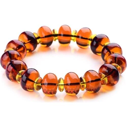 13mm Natural Blue Amber Bracelet Jewelry For Women Men Healing Wealth Luck Stone Beads Dominican Gemstone Stretch Bangle AAAAA