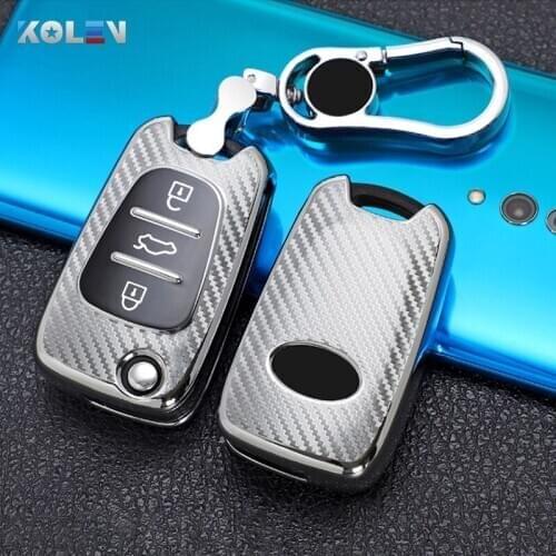 Tpu Carbon Filber Car Remote Key Case Cover For Hyundai i20 i30 ix35 Creta Solaris Elantra Accent HB20 KIA K2 K3 K5 RIO Sportage