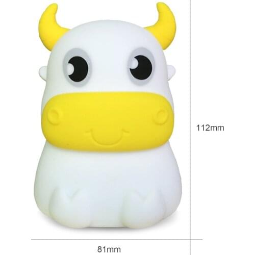 Childrens Cute Cartoon Portable Variable 7 Different Color Touch Silicone Baby Night Light Festival Surprise Gift