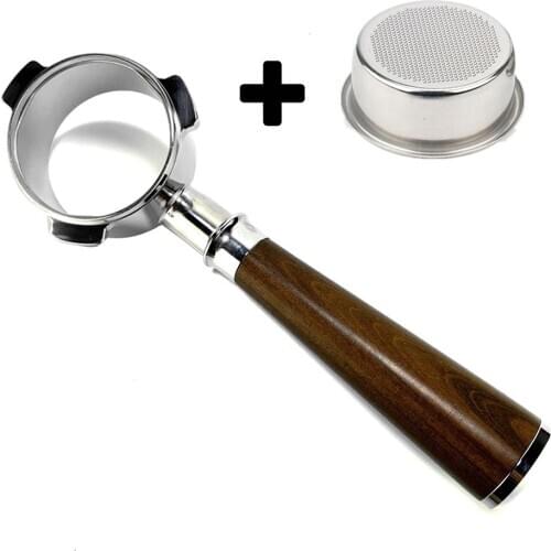 Wooden handle Filter net 54mm Coffee Espresso Machine Portafilter Filter Basket for Breville 870/875/808 mesh Filter Coffeeware