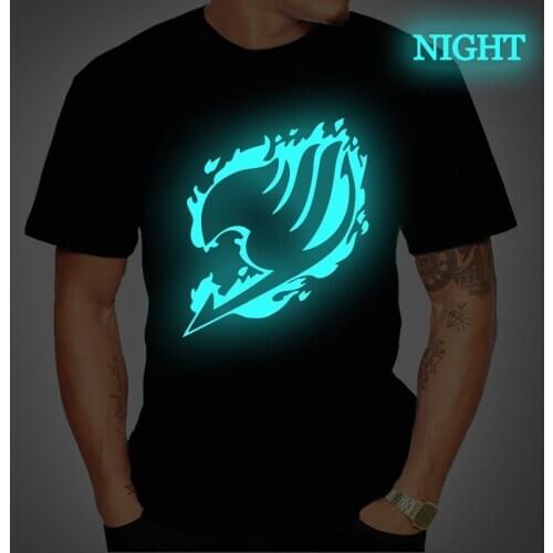 Anime Fairy Tail T Shirt Women Men Summer Fashion Short Sleeve Luminous T-shirts Male Casual Tee Tops Streetwear Tshirt XXS-4XL