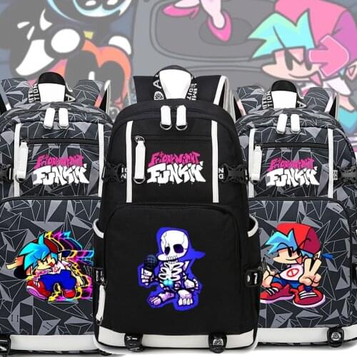 Game Friday Night Funkin Backpack Cosplay Man Women Canvas Schoolbag Travel Bags