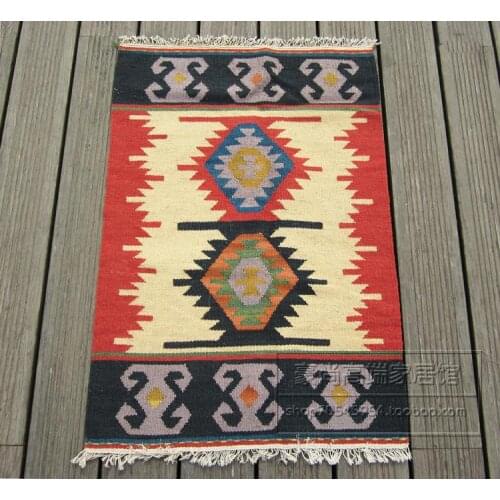 Imported kilim mats handmade wool carpets Nordic wind thin door mats exotic national winds 56gc149yg4