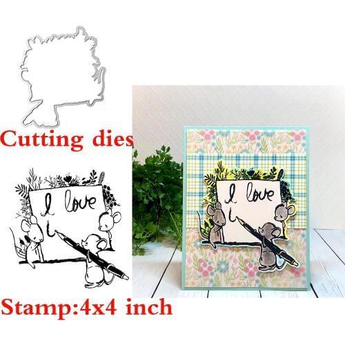 Mouse Painting Clear Stamps Coordinating Cutting dies for DIY Scrapbooking Craft Transparent Silicone Stempels New 2020