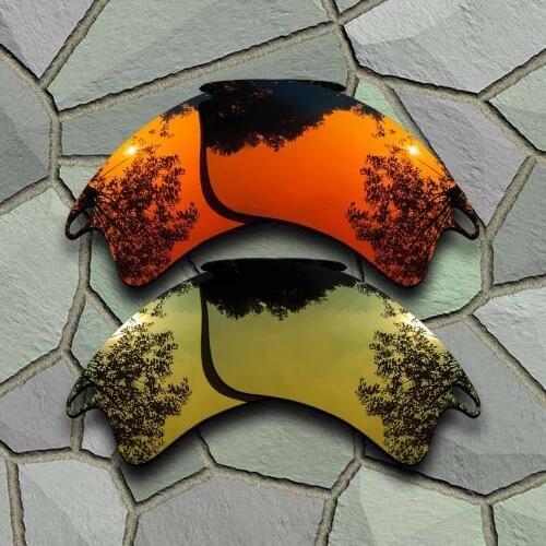 Red Orange&Yellow Golden Sunglasses Polarized Replacement Lenses for Oakley Fast Jacket XL