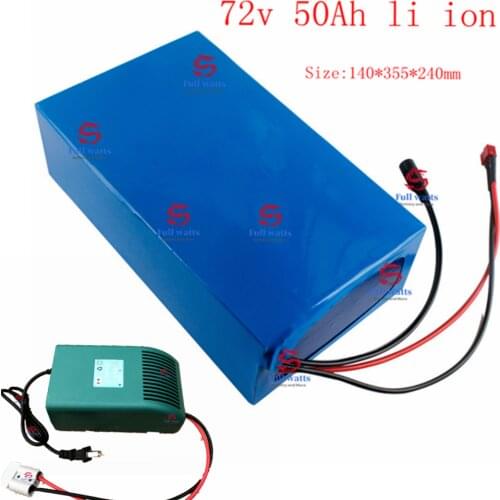 Customized 72v 50Ah lithium ion with BMS for 5000W 10KW bicycle scooter ebike Motorcycle Forklift Crane truck +10A charger