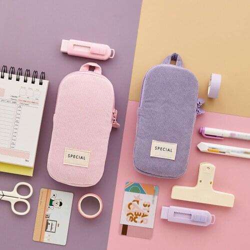 Small Pencil Case Durable Office Stationery Organizer Pouch Cosmetic Bag For Girls And Boys Office School Supplies Pencil Bags