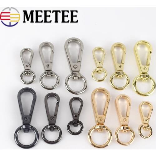 Meetee 10pcs ID8/10/13mm Metal Luggage Bags Dog Buckle Lobster Swivel Trigger Clips Snap Hook Handbag Hanger Key Chain DIY Sew