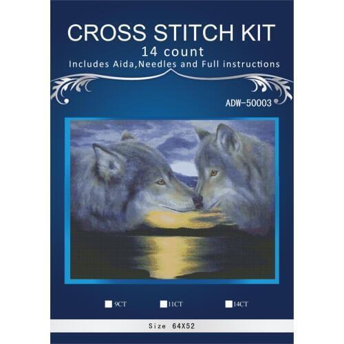 Oneroom Needlework DIY DMC 14CT unprinted Cross stitch kits For Embroidery snowing wolves Counted Cross-Stitching