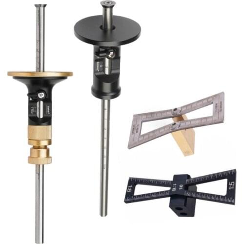 Dovetail Jig Wheel Marking Gauge Tool Set Woodworking Scriber Aluminum Alloy Linear Drawing Mortise Measuring Ruler Wood Joints