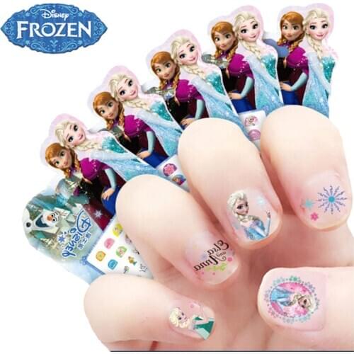 Disney Nail Sticker Frozen 2 Anna Elsa Sofia Princess Minnie Cartoon Character Children Nail Applique Birthday Gifts for Girls