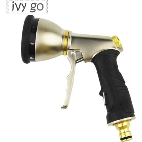 Electroplated Surface High Pressure Water Gun Nozzle Sprinkler Multifunctional Tools For Spraying Plant Washing Car Garden Yard