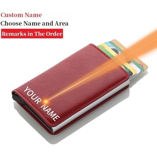 New PU leather RFID Blocking Mens Credit Card Holder Leather Bank Card Wallet Case Cardholder Protection Purse For Women