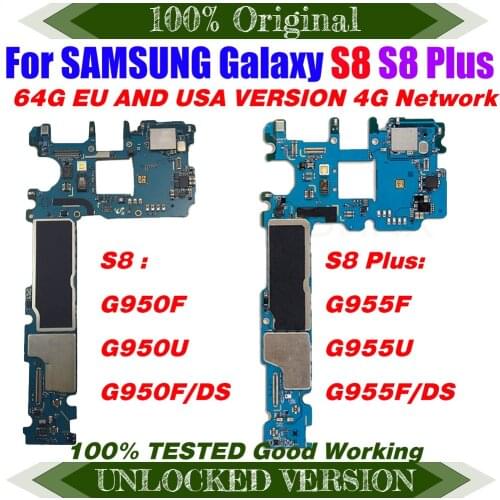TDHHX Original Unlocked Main Motherboard For Samsung Galaxy S8 Plus G955F G955FD G955U S8 G950F G950FD Unlock 64GB Motherboard