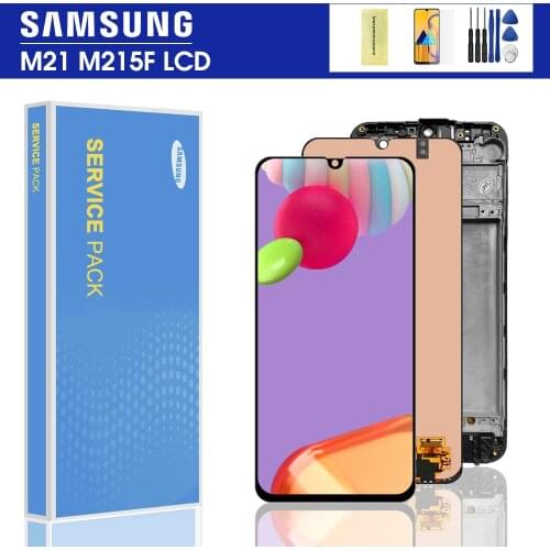 Original 6.4" Display For Samsung Galaxy M21 M215F LCD Display With Touch Screen Digitizer M215 M215F M215F/DS LCD Assembly