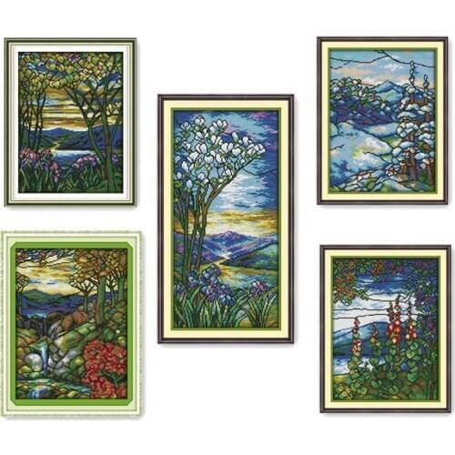 Everlasting Love Scenery (1) Chinese Cross Stitch Kits Ecological Cotton Stamped 11 14CT DIY Gift New Year Decorations For Home