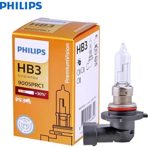 Philips Vision 9005 HB3 12V 65W P20d 9005PRC1 +30% Brighter Original Light Car Halogen Headlight Auto OEM Bulb Fog Lamp (Single)