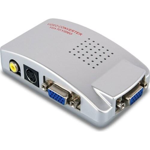 PC TO TV Adapter VGA to AV RCA TV Monitor S-Video Signal Converter Adapter Switch Box PC Laptop