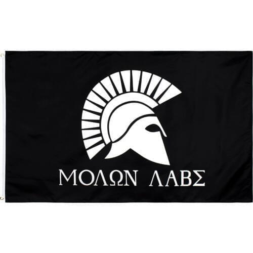 Hanging 90*150cm Greek Spartan come and take it Molon Labe Flag For Decoration