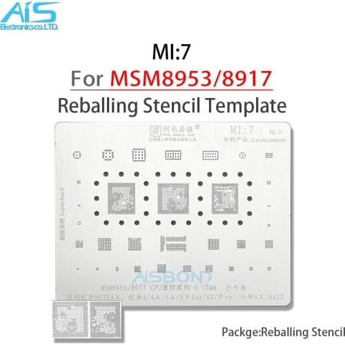 Amaoe MI7 BGA Reballing Stencil For Redmi 4/4A/5A/5PLUS/5P/S2/Pro/Note4X Xiaomi 5X/Max2 MSM8953 MSM8917 CPU RAM Power PA IC CHIP