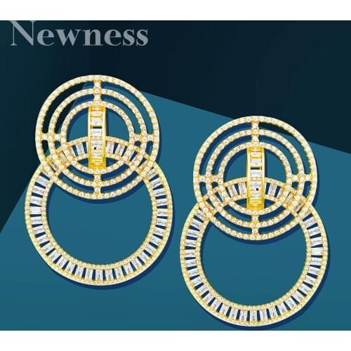 Newness Luxury Cubic Zircon Crystal CZ Nigerian Long Dangle Earring For Women African Bridal Earring aretes de mujer modernos