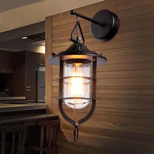 American Loft Wall Lamp ASCELINA Long Swing Arm Wall Lamps Adjustable Metal Led Wall Light home lighting for Bedroom/Restaurant