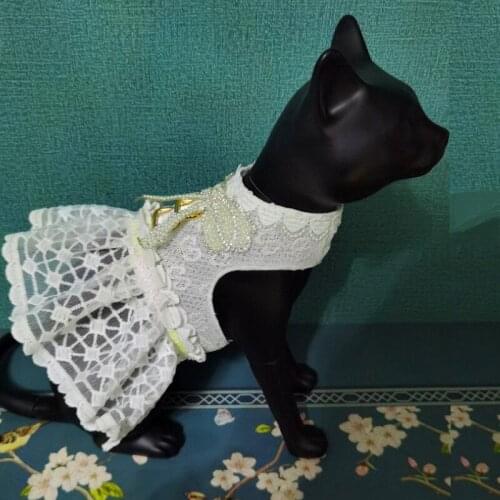 Wedding Party Dress Corgi Cat Lace Skirt Puppy Apparel Yorkshire Dog Poodle Schnauzer Bride Dresses Samoyed Costumes For Dogs