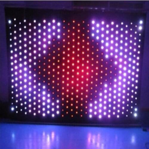 Wedding P18 2 * 10m Red Green Blue Tricolor Led Video Curtain Stage Dj Background Fixtures,theme events led Curtain