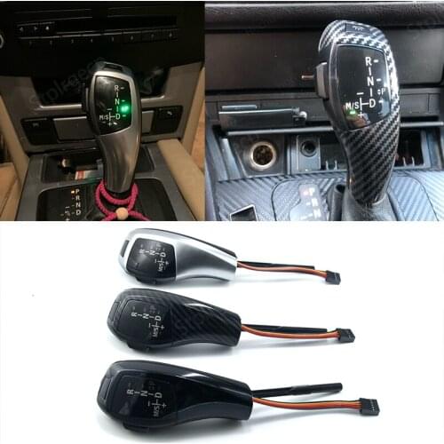 Led Gear Shift Knob Carbon Fiber Look Silver for BMW 3 series E46 316i 318i 320d 320i 323i 325i 328i 330i 325xi 330d 330xd 330xi