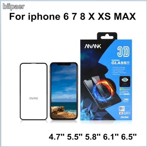 Biipaer 3D Tempered Glass For iphone X 6 6s 8 plus glass For iphone 11 Pro Max screen protector protective glass For iphone XR