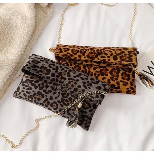 Cheetah Print Bags For Ladies 2021 Cross body Bags Chain Shoulder Strap Fashionable Leopard Bag
