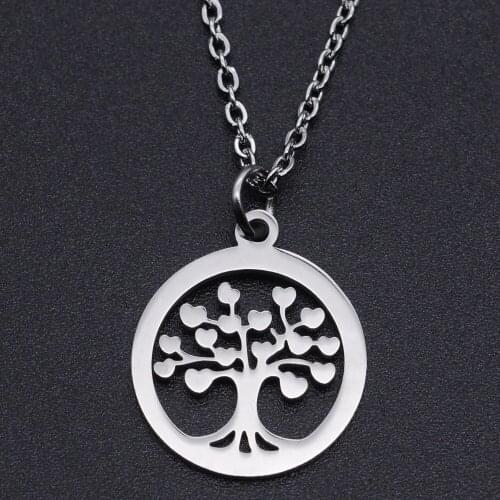 Heart Family Stainless Steel Charm Necklace for Women Fashion Jewelry Necklaces Dropshipping Wholesale Dainty Steel Necklaces