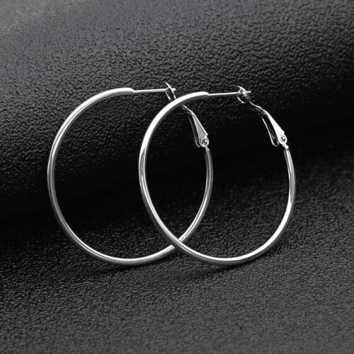 2 Pairs 40mm Surgical Steel Hoop Earrings Gold Rose Hypoallergenic Earring Sets for Women Girls Famale Jewelry Gifts