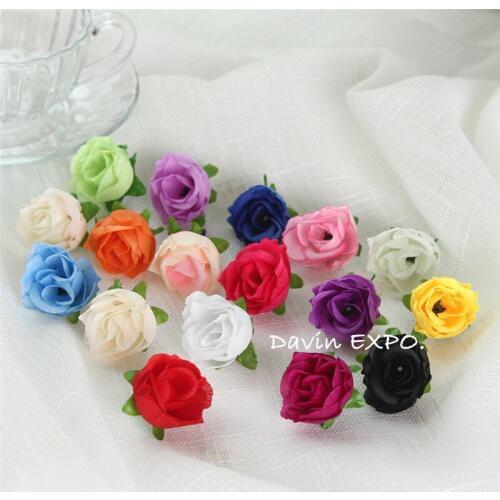 50PCS/Lot Artificial Mini Silk Rose Flower Heads Handmade DIY Wedding Home Decoration DIY Scrapbooking Fake Flower bud Kiss Ball