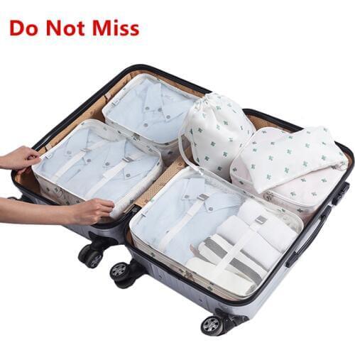 Do Not Miss New Travel 6PCS/Set Luggage Packing Organizer Bag High Quality Clothes Arrange Storage Bag in Bag Travel Accessories