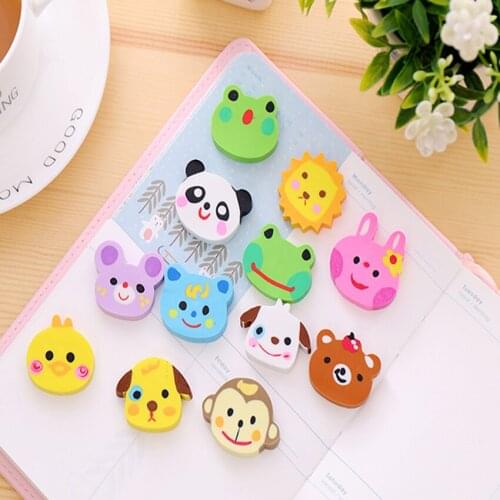 9packs/lot New Animal Zoo Creative Mini Rubber Eraser Stationery For Kids Student Gift Office Supplies Wholesale Free Shipping