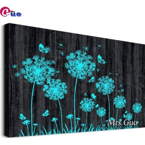 DIY Diamond Painting Flower Mosaic Rhinestone Cross Stitch Blue Dandelion Full Square /Round 5D Diamond Embroidery Home Decor