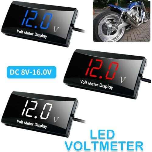 Car Motorcycle Display Voltmeter 12V Digital LED Display Voltmeter Voltage Gauge Panel Meter Motorcycles Car Accessories NEW